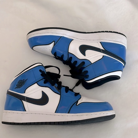 Nike Shoes - Patent Leather Royal Blue Jordan Mids